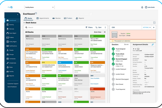 myQ enterprise Appointment Scheduling Dashboard Interface