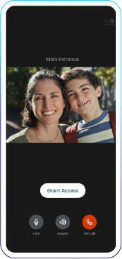 Phone screen displaying option to remotely grant access, enabling secure entry management for school staff and visitors