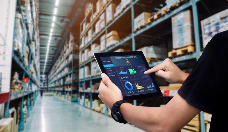 Tablet warehouse dashboard inspection view