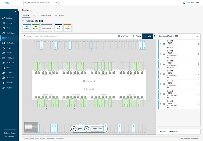 myQ enterprise Appointment Scheduling Dashboard Interface