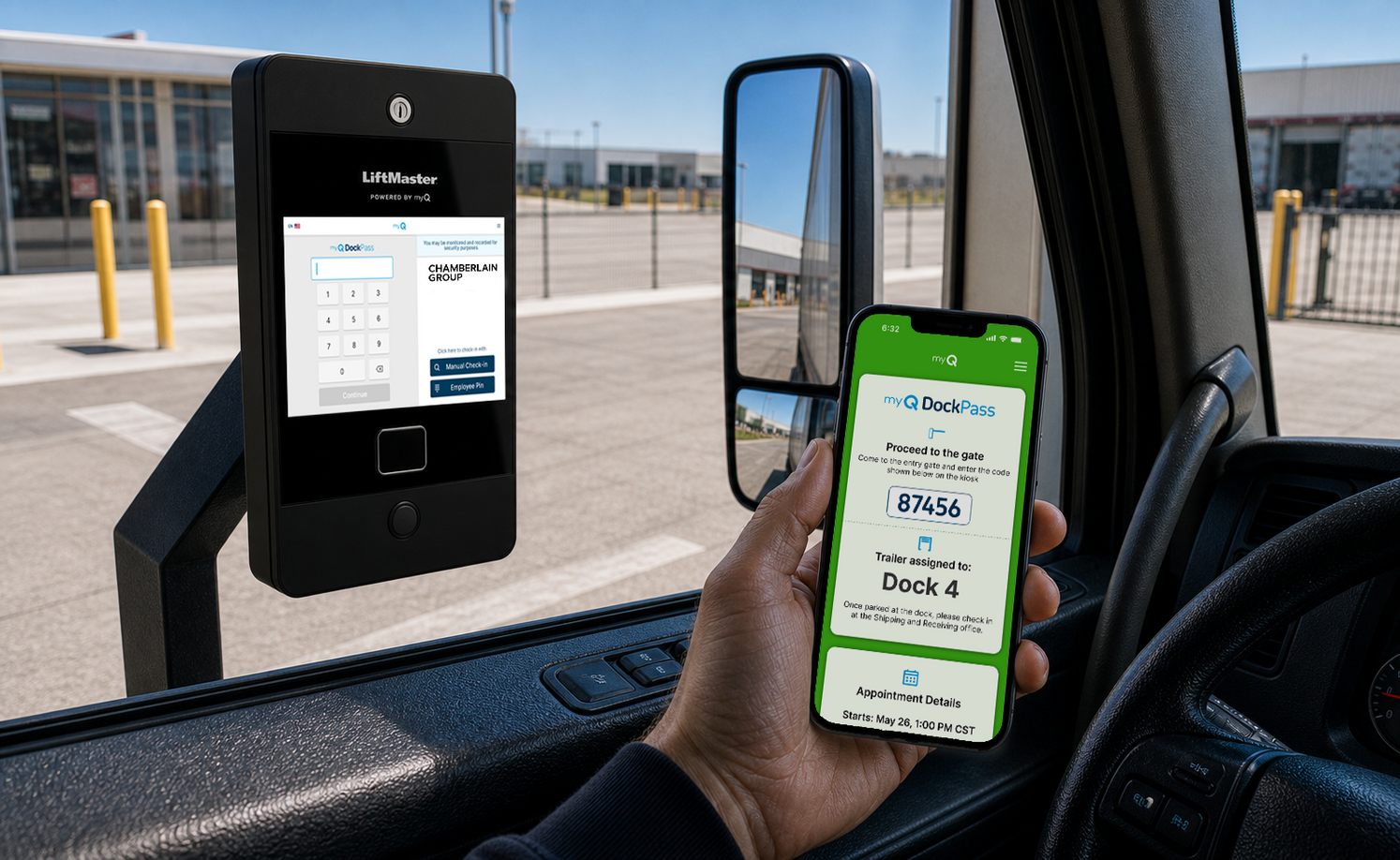 Real-time dock and trailer scheduling operations display