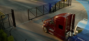 Truck at entry gate for check-in